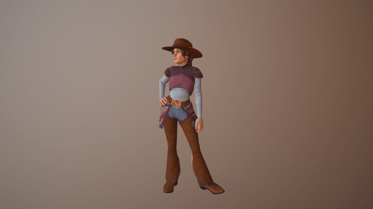 Wild West and Wizards Character Render Full Back